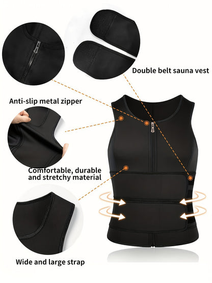 Sauna Double Belt Vest Male Sports Vest Gym Shirt Neoprene Suddenly And Violently Sweat Suit