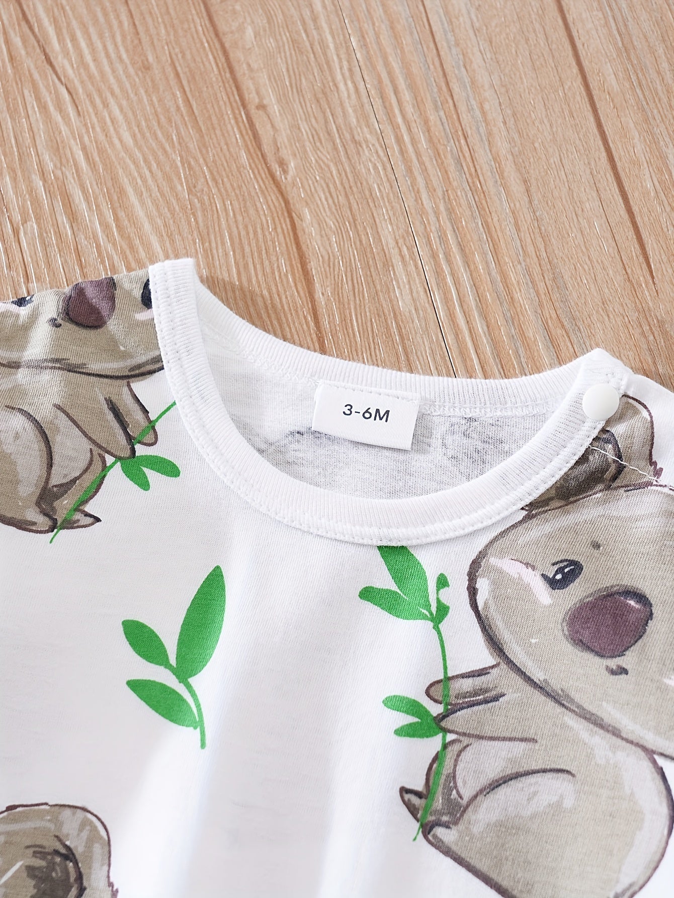 Baby Cute Cartoon Koala Long Sleeve Crew Neck Rompers