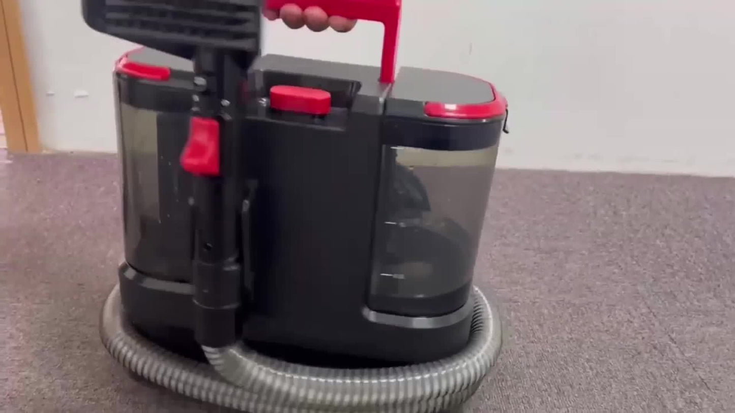 Aspirador de carpetes portátil de 800 W para limpeza de nódoas em sofás, camas, carpetes e estofos. Lavador de carpetes com aspirador, limpador profundo e removedor de nódoas. Aspirador de alcatifa com forte sucção e água.