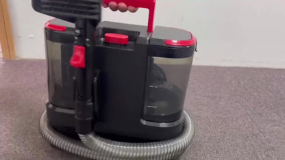 Aspirador de carpetes portátil de 800 W para limpeza de nódoas em sofás, camas, carpetes e estofos. Lavador de carpetes com aspirador, limpador profundo e removedor de nódoas. Aspirador de alcatifa com forte sucção e água.