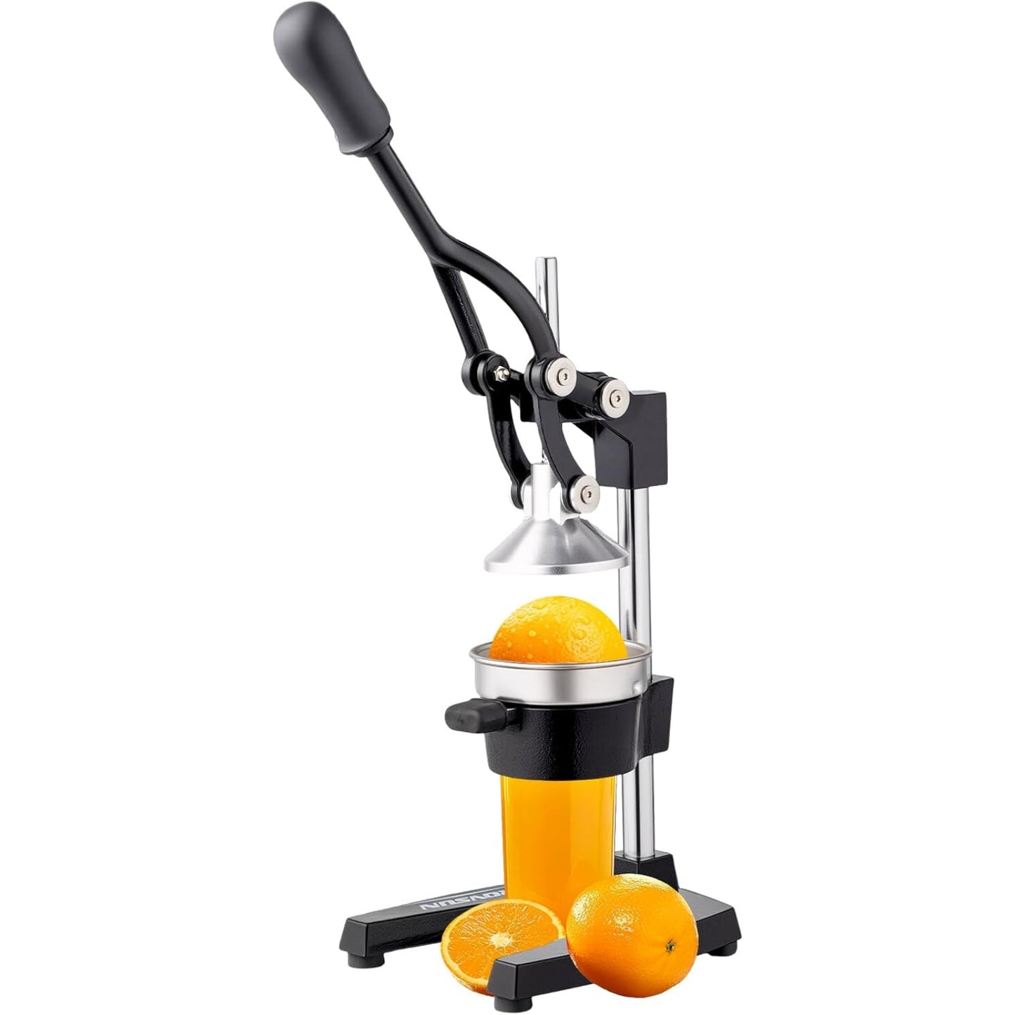 Bonnlo Heavy-Duty Manual Juicer with Removable Top Filter - Heavy-Duty 316 Stainless Steel Citrus, Apple, Orange, Lemon, Lime, Grapefruit Press - Non-Electric Mincer for Home & Commercial Use - Easy-Clean Design, Compact Juic