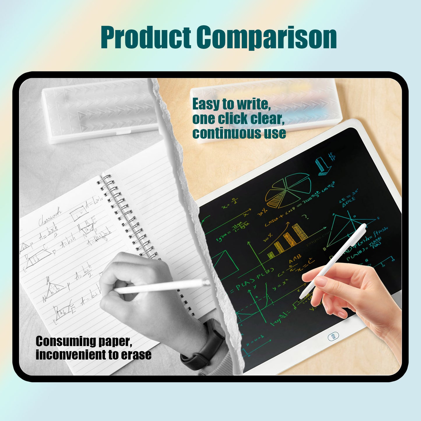20-inch LCD Doodle Board, Writing Tablet, Drawing Board. Suitable for Doodling, Sketching, Drawing, and Designing. Features One-Touch Lock and One-Touch Erase Functions.