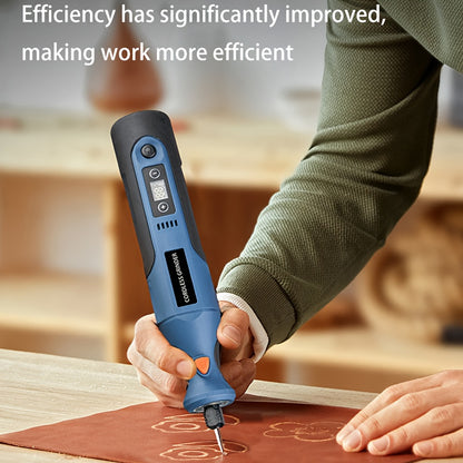 Polidora elétrica recarregável, rebarbadora de alta potência 7,4 V, ferramenta rotativa sem fios com bateria, caneta de entalhe com velocidade ajustável para entalhar e polir madeira, presente de Natal perfeito para amigos e familiares.