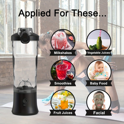 1pc,20oz Portable Blender with USB Rechargeable Battery, Dual Modes for Smoothies and Fresh Juice, Compact Design for On-the-Go Nutrition
