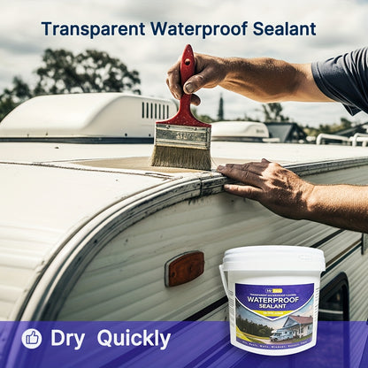 2kg RV Transparent Waterproof Sealant - Covers Up to 160 SqFt @ 1/12" Thickness, Ideal for RV Roof, Windows, Gutters & More, Durable & Flexible Sealant for Home Improvement, Roof Sealant, Versatile Sealant, Highquality Sealan