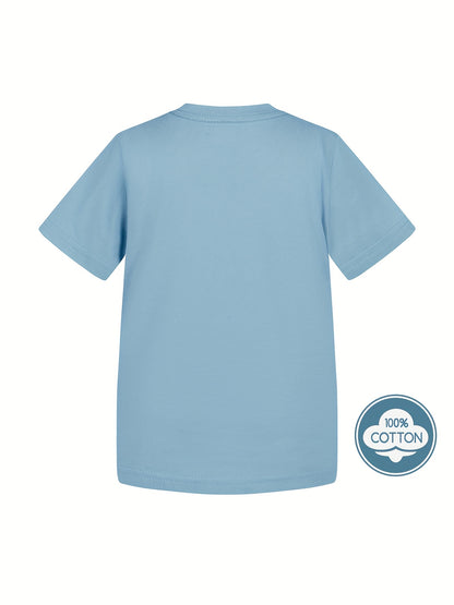 Kid's Solid Color T-shirt, Casual Short Sleeve Top, Boy's Tee For Summer