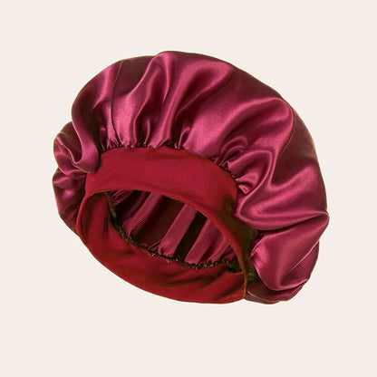 Women'S Satin Bonnet 2023, Elastic Band Hair Hat for Curling and Straight Hair, Wide Brim Sleep Cap, Bath Cap, Dry Hair Cover, 100% Polyester, Oil-Free, Comfortable Fit