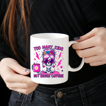 4pcs Pink Skull Coffee & Beverage Mug Set with DIY Decorative Stickers - Transparent Glass, Waterproof, Scratch & Oil Resistant for Various Surfaces