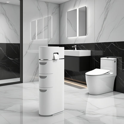 Bathroom Furniture Set, 4-layer Space-saving Transparent Drawer Storage Cabinet - Bathroom Gap Drawer Storage, No Need to Install Multi-function Storage Rack, Suitable for Bathroom, Kitchen, Living Room - Durable Plastic Home