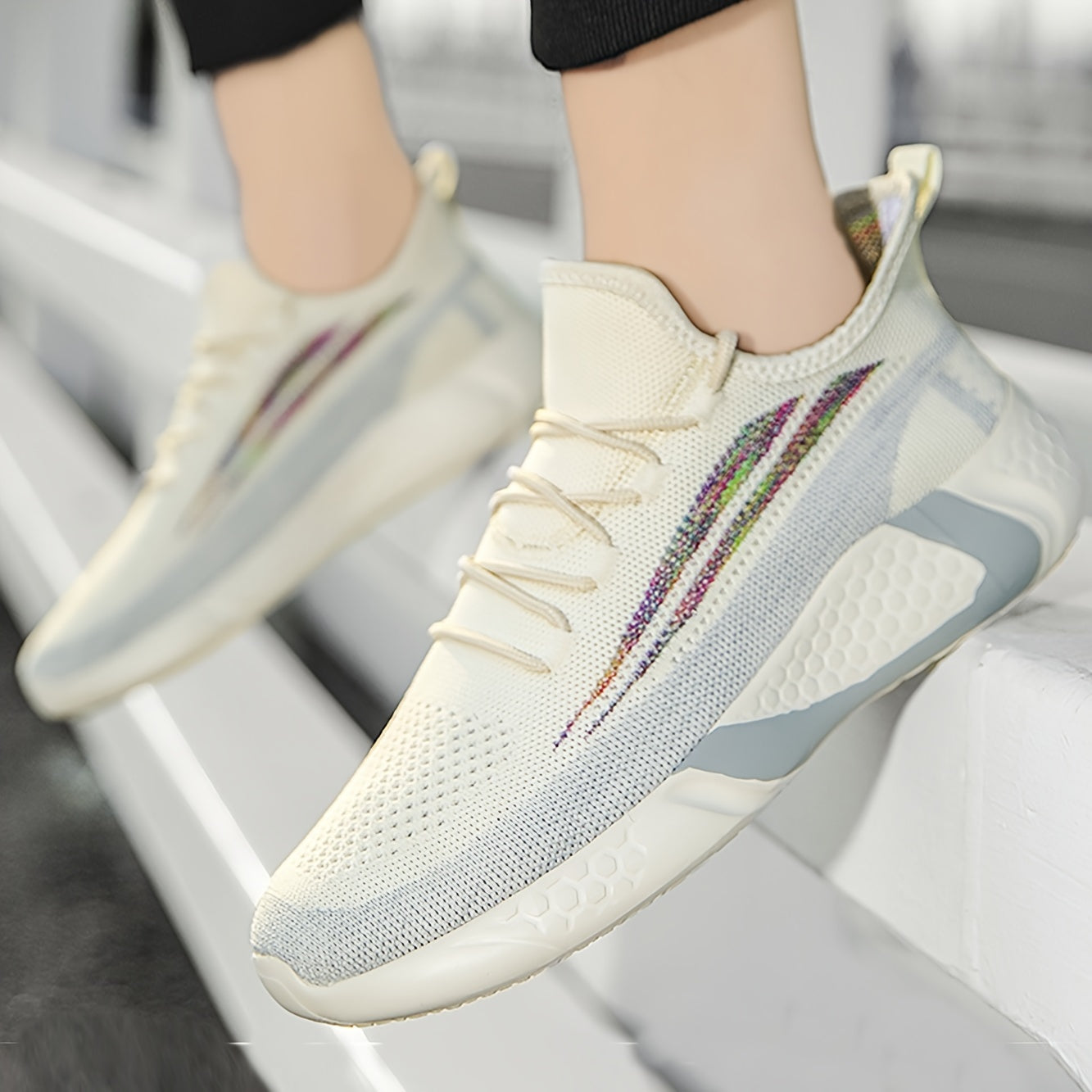 Men's Breathable Lightweight Soft Sole Jogging Shoes For Outdoor Workout, Durable Sneakers For Spring And Summer