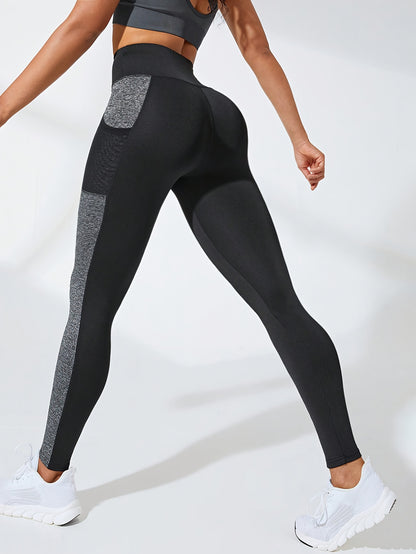 Women'S High-Waisted Pants - Stretchy Tummy-Control Leggings with Side Pockets, Non-Slip Elastic Waistband, All-Season Slim Fit Trousers for, Office, Everyday - Black/Gray/ - Deal, Wear, Sleek Design, Comfortable Material, En