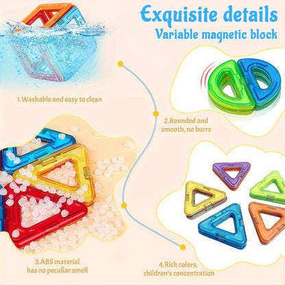 Magnetic Building Blocks Magnets Toys, Big Size STEM Toys Construction Set Toys, Learning Educational Magnet Toys, Birthday Gifts Random colors, Creative Play, Magnetic Cube Puzzle, Magnetic Cube Set, Magnetic Cube Toy, Magne