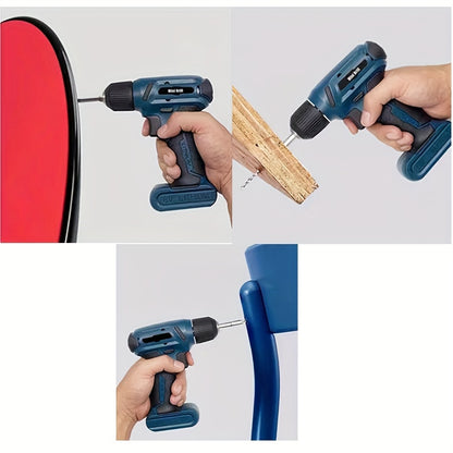 1set Of Accessories 8V Lithium Drill Mini Electric Drill Cordless Drill USB Charging Screwdriver Screwdriver Lithium Electric Drill LED Lighting Electric Drill Electric Tools For DIY Projects DIY Drill