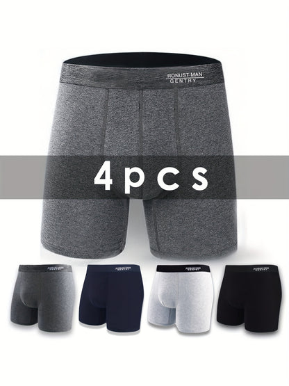 4 pairs of cotton lengthened Men's underwear anti-wear legs comfortable breathable not easy to strangle sports boxer boxer underwear, Boxers for Men Plus Size, Long Leg Underwear for Men, Boxer Shorts for Men, Athletic, Daily
