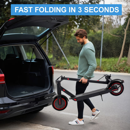 8.5-Inch Adult Electric Scooter, 350W Motor, Foldable Pedal Bike with LED Display And Headlights, 10.4Ah Battery, Maximum Range 21 Miles, Maximum Load Capacity 120Kg, Electric Scooter with Phone Holder And Lock, 3 Speed Modes