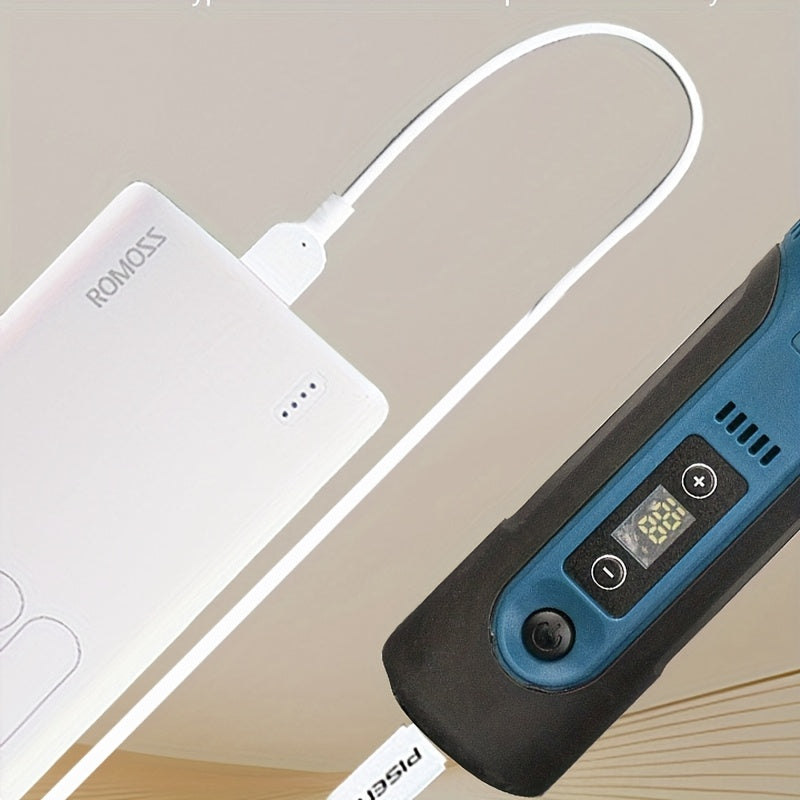 Polidora elétrica recarregável, rebarbadora de alta potência 7,4 V, ferramenta rotativa sem fios com bateria, caneta de entalhe com velocidade ajustável para entalhar e polir madeira, presente de Natal perfeito para amigos e familiares.