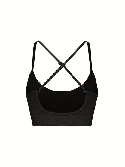 3 pcs Breathable Criss Cross Sports Bra for Women - Sleeveless Yoga Crop Top with Adjustable Straps - Perfect for Fitness and Activewear