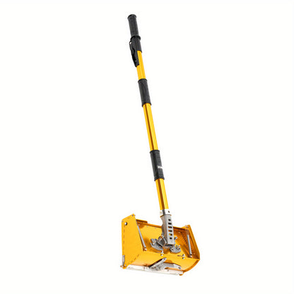 Professional Drywall Flat Finishing Box Tool with 101.6-162.56cm Adjustable Handle - Aluminum Alloy Manual Scraper, Large Capacity Putty Box, 30° Rotating Head & Double-Spring Design for Smooth Walls & Ceilings, Drywall Fini