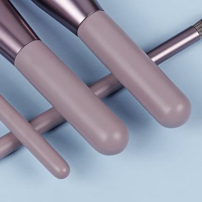 7pcs Professional Makeup Brush Set with Storage - Elegant Wooden Handle & Nylon Bristles, Multi-Functional for Foundation, Powder, Eyeshadow, Blending