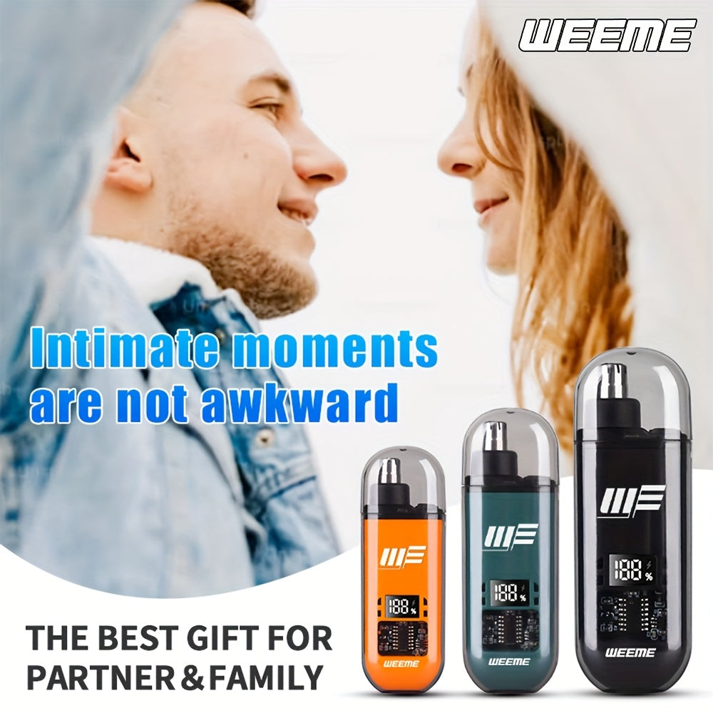 WEEME Men'S USB-Powered Ear & Nose Hair Trimmer with LCD Display, Rechargeable Battery, Ergonomic Design for Precise Trimming, Ideal Gift for Father'S Day, Birthday