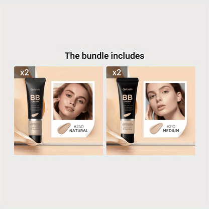 Quiyum BB Cream, Waterproof Long Lasting Pores Concealer, Brighten Skin Tone, Cover Blemishes Make Up Foundation 30g