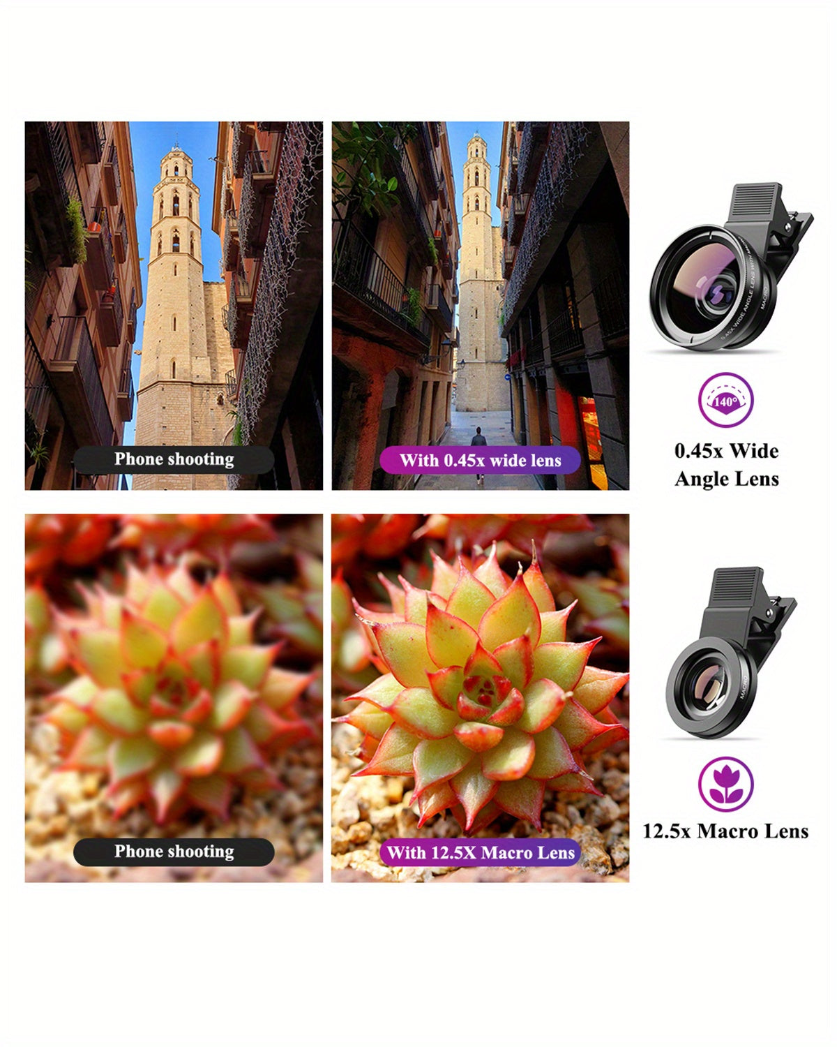 Boost Your Smartphone Photography with APEXEL's 0.45x HD 37MM Wide Angle Lens & 12.5x Super Macro Lens Kit!
