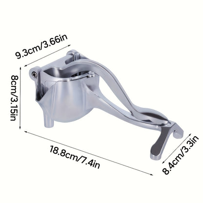 Manual Citrus Juicer - Aluminum Alloy, Non-Slip Base, Easy-Clean Design with Push-Button Operation for Lemons, Oranges, Pomegranates & Blueberries - No Electricity Needed, Portable Kitchen Tool, Citrus Juicer Reamer, Sleek Me