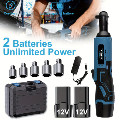 2025 New Electric Wrench, Portable Ratchet Wrench, Automotive Maintenance Angle Crane Installation Tool, Effort-Saving Quick-Release Wrench for Home Renovation, Ergonomic Socket Design, Featuring Adjustable-Speed Trigger, Ide