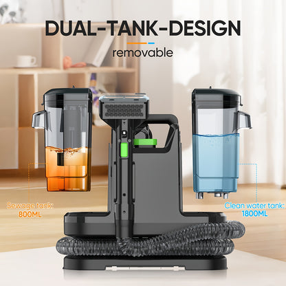 450W 12Kpa Powerful Carpet & Upholstery Cleaning Machine - Heavy-Duty Multifunctional Vacuum with Smart Wet/Dry Suction, Carpet/Car/Window/Wall/ Cleaner, Compact Corded Vacuum Cleaner for, Sofa,, Carpet (European Plug)