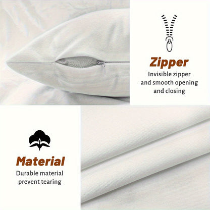 4pcs Festive Velvet Throw Pillow Covers, Christmas Santa, Reindeer, Snowman, and Tree Designs, Soft Comfortable Cushion Cases for Home Sofa and Bed Decor, Contemporary Style, Zippered Linen Fabric, Machine Washable