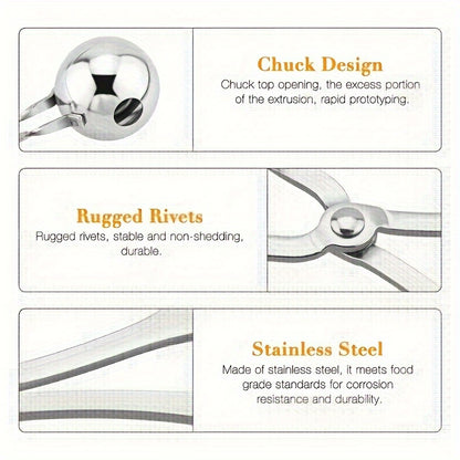 1pc Stainless Steel Meat Ballers With Anti-Slip Handles, None-Stick Meat Baller Tongs, Meatball Scoop, Ball Makers Mold, Cake Pops Meatball Maker, Ice Tongs, Dough Scoops For Kitchen Tools, Kitchen Supplies
