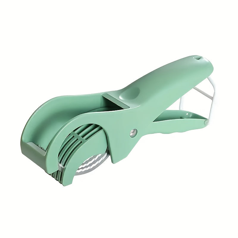 1pc Heavy-Duty Manual Vegetable & Fruit Slicer with Multi-Blade - Quick-Chop Technology, Sharp Stainless Steel Blade - Ergonomic Grip for Carrots, Potatoes, Cucumbers, Tomatoes, Apples - Compact Kitchen Tool for Home & - Easy