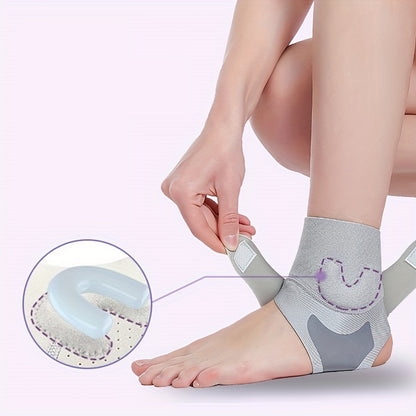 1pc, Breathable Ankle Support with Silicone Gel Pad for Men and Women - Adjustable Compression Brace for Sports, Running, Fitness, and Basketball