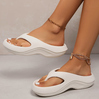 Women'S Slip-On Platform Sandals - Cushioned EVA Beach Shoes with Arch Support, Non-Slip Sole - All-Season Indoor/Outdoor Slippers for Women, - Lightweight & Easy-Clean Footwear for Home, Travel, Work, Vacation - Cushioned In