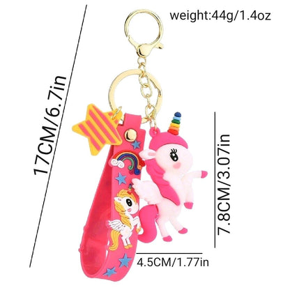 Creative Cute Multicolor Rainbow Pony Cartoon Unicorn Car Bag Keychain Keychain Men And Women Pendant Small Gifts