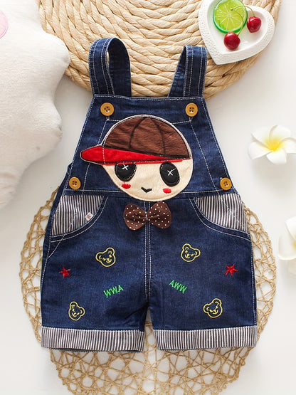 Baby Boys And Girls Cute Dog Pattern Overalls Shorts Clothes For Summer