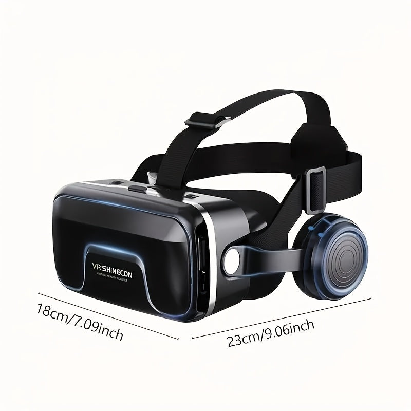 Portable VR Movie Game Glasses - HD Cinema Headset with Adjustable Strap, Smartphone Compatible, No Battery/Charging Required, Stylish Curved Design with Black Body - Ideal Gift for Immersive Home Entertainment, Suitable for