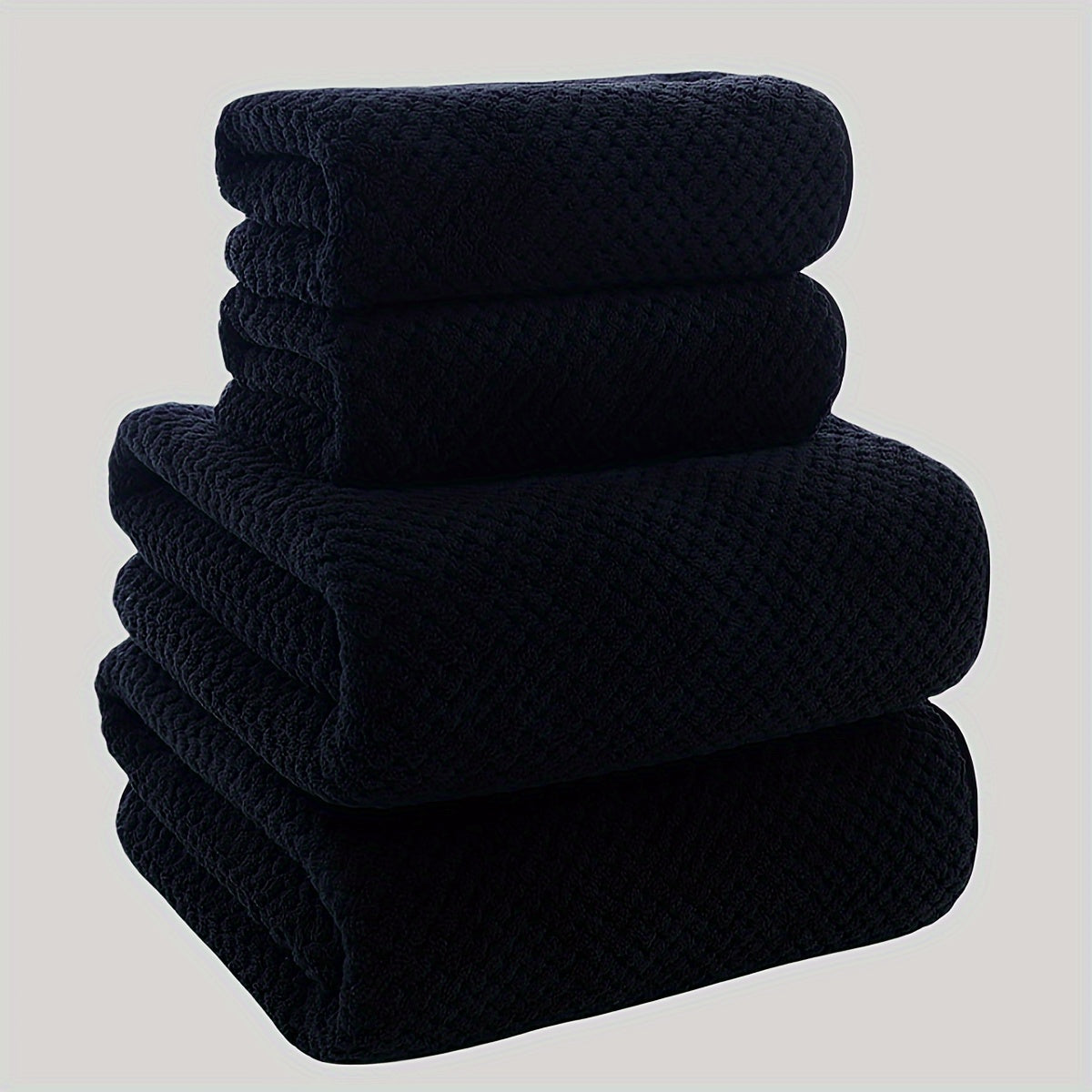 4pcs Luxury Pineapple Mesh Towel Set - Super Absorbent, Quick-Drying, Ultra-Soft, and Beige-Friendly Home Bath Towels - Ideal Bathroom Essentials with Fabric Weave,  Soft Texture, Ultrasoft Material, Skinfriendly Towel, Spa L