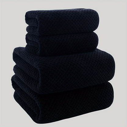4pcs Luxury Pineapple Mesh Towel Set - Super Absorbent, Quick-Drying, Ultra-Soft, and Beige-Friendly Home Bath Towels - Ideal Bathroom Essentials with Fabric Weave,  Soft Texture, Ultrasoft Material, Skinfriendly Towel, Spa L