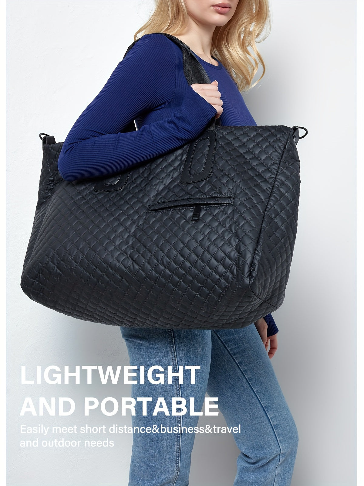 WEIXIER Spacious Multi-Pocket Travel Tote - Durable, Lightweight Women's Handbag for Weekend Getaways & Daily Use - Available in Coffee, White, Black