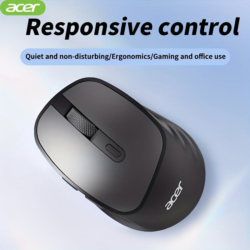 ACER Wireless Mouse, Ergonomic Silent Optical Mouse with Side Buttons, Low Latency 2.4G Wireless Mouse, Compatible with Windows/macOS/iPadOS/Android for Laptop, Computer, Office & Home Use, Home Office Accessory, Computer Nav