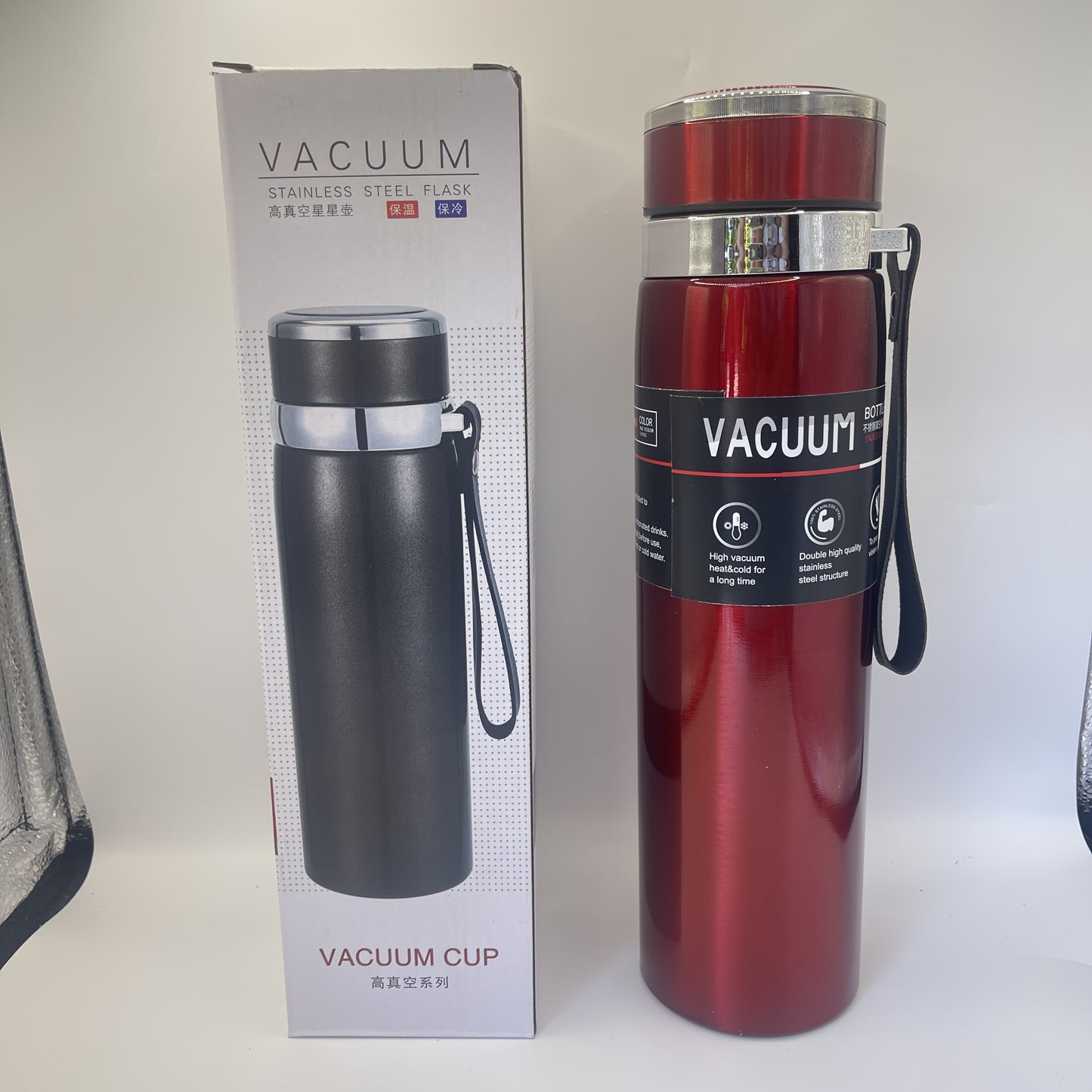 1000ml/33.8oz Stainless Steel Thermos - Double-Wall Vacuum Insulated Cup with Leakproof Lid, 24-Hour Hot/Cold Retention, Large Mouth for Easy Cleaning - Matte Finish, Ideal for Camping, Hiking, Office, Travel - Keeps Drinks H