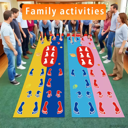 Laughter Guaranteed! 2-Player Hands&Feet Coordination Training Mat – Extra Large PVC Mat with Anti-Fade Printing, Perfect for Picnics, Team Retreats & Birthday Party Games