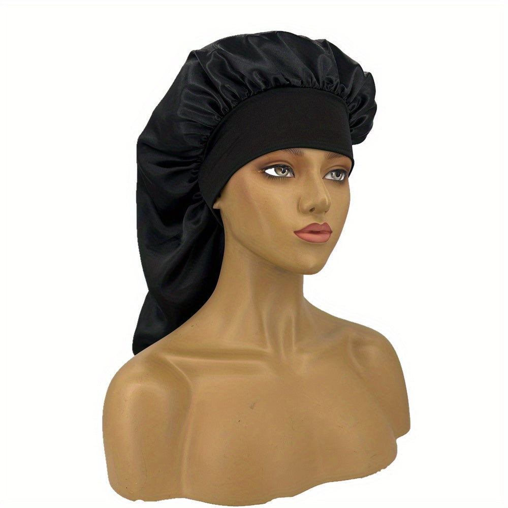 Silky Long Bonnet For Sleeping Solid Color Night Cap For Women Hair Care Tools For Sleeping In Overnight