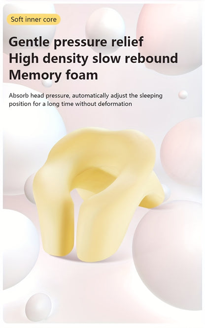 1pc Ergonomic U-Shaped Nap Pillow –, Portable & Machine Washable, Comfortable for Office, Student, and Travel Use, Available in Blue, Gray, Pink