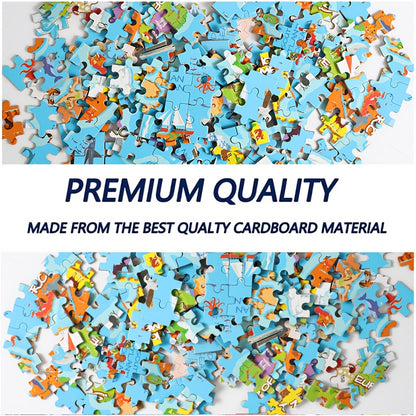 200pcs World Map Puzzle for Kids - Educational Science & Technology Toy, Fun Animal-Themed Cartoon Wooden Jigsaw Puzzle for Boys and Girls, Enhances Cognitive Skills, Ideal for Ages 3-12, Portable Design, Intermediate Skill L