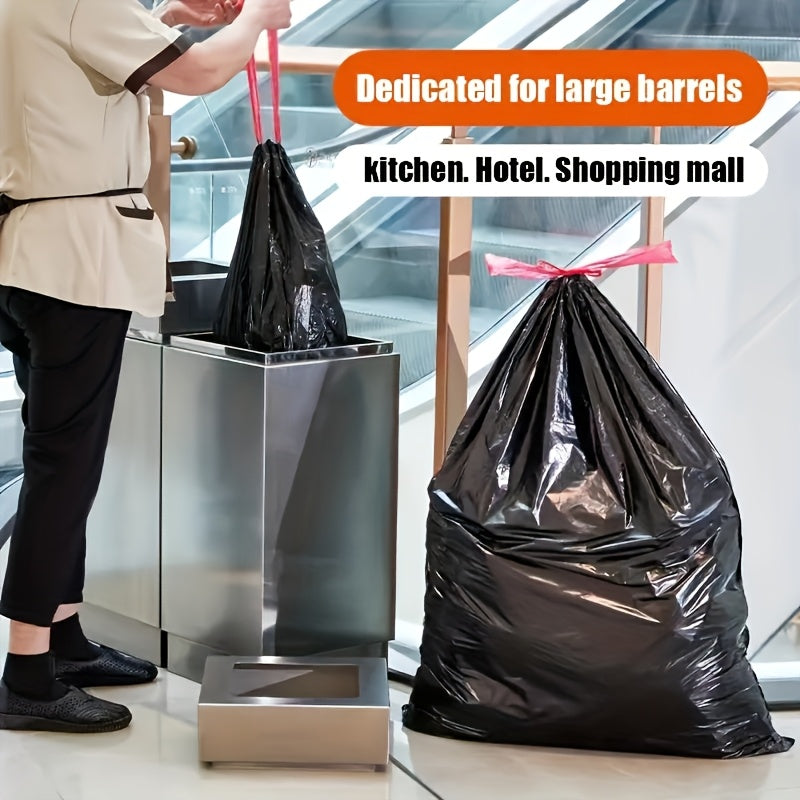 20/50/100pcs Heavy Duty Leakproof Trash Bags with Drawstring Closure - Extra Thick, Tear-Resistant, for Kitchen, Home, Restaurant, Commercial Use - Compatible with Trash Cans & Bins - (20/50/100 Count), Restaurant Waste Dispo