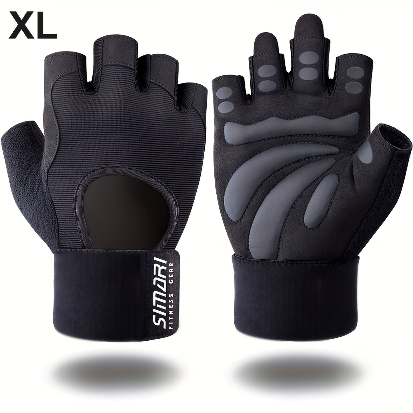 1 Pair of Fitness Gloves with Wrist Wrap Support and Full Palm Coverage, Extra Fitness Grip, Suitable for Weightlifting, Training, Hanging, Pulling, Fitness Sports Gloves, Suitable for Men and Women Outdoor Sports and Indoor