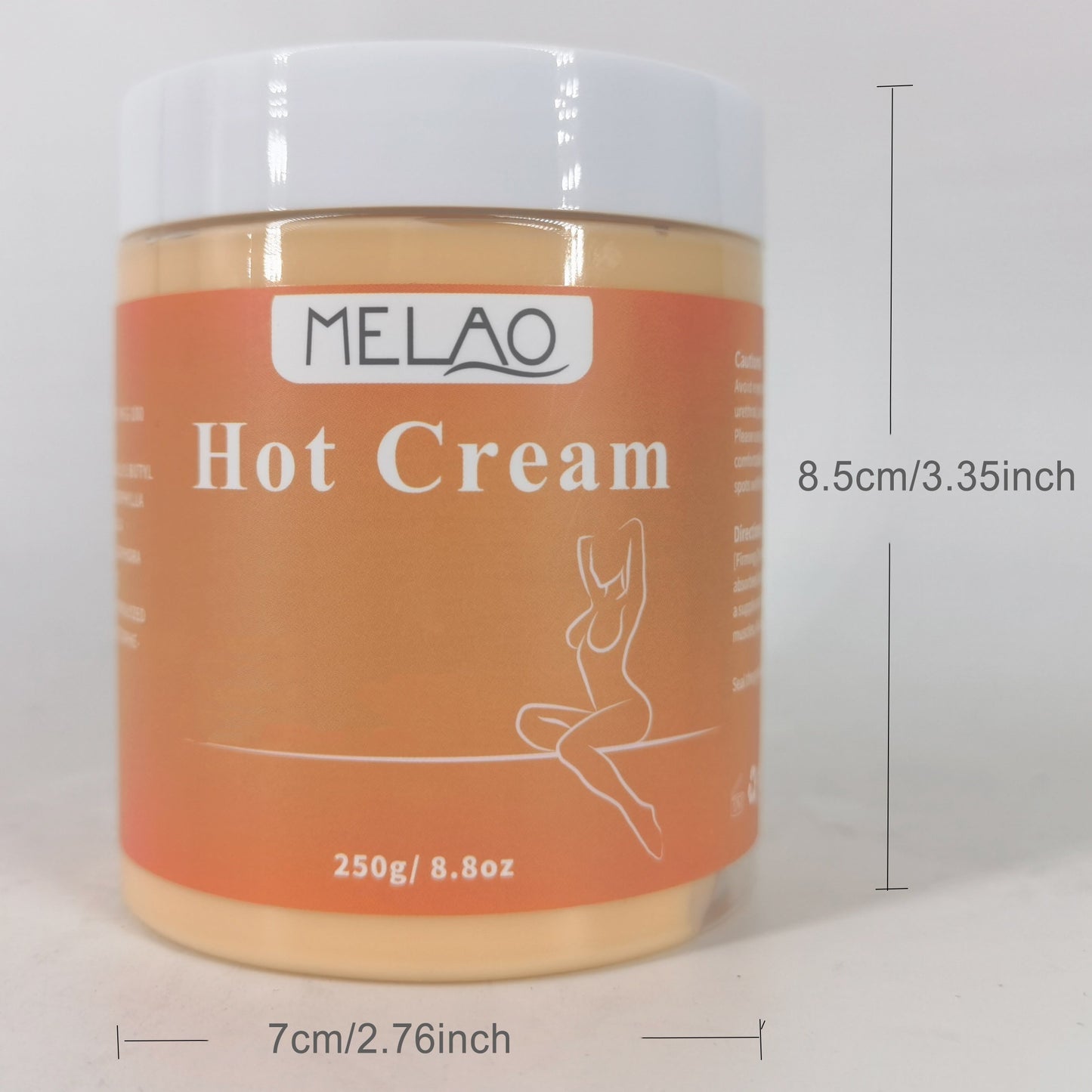 MELAO Hot Cream, Skin Firming & Moisturizing Body Massage Cream, Alcohol-Free, Glycerin-Enriched, Vitamin E, Fresh Scent, Suitable for All Skin Types