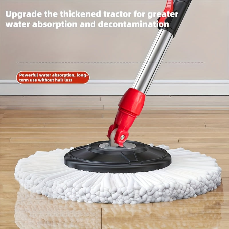 Rotating Mop with a Hands-Free Cleaning Bucket, Featuring a Telescopic Handle, Foot Pedal, And Manual Pressure for Dual-Drive Floor Cloth.